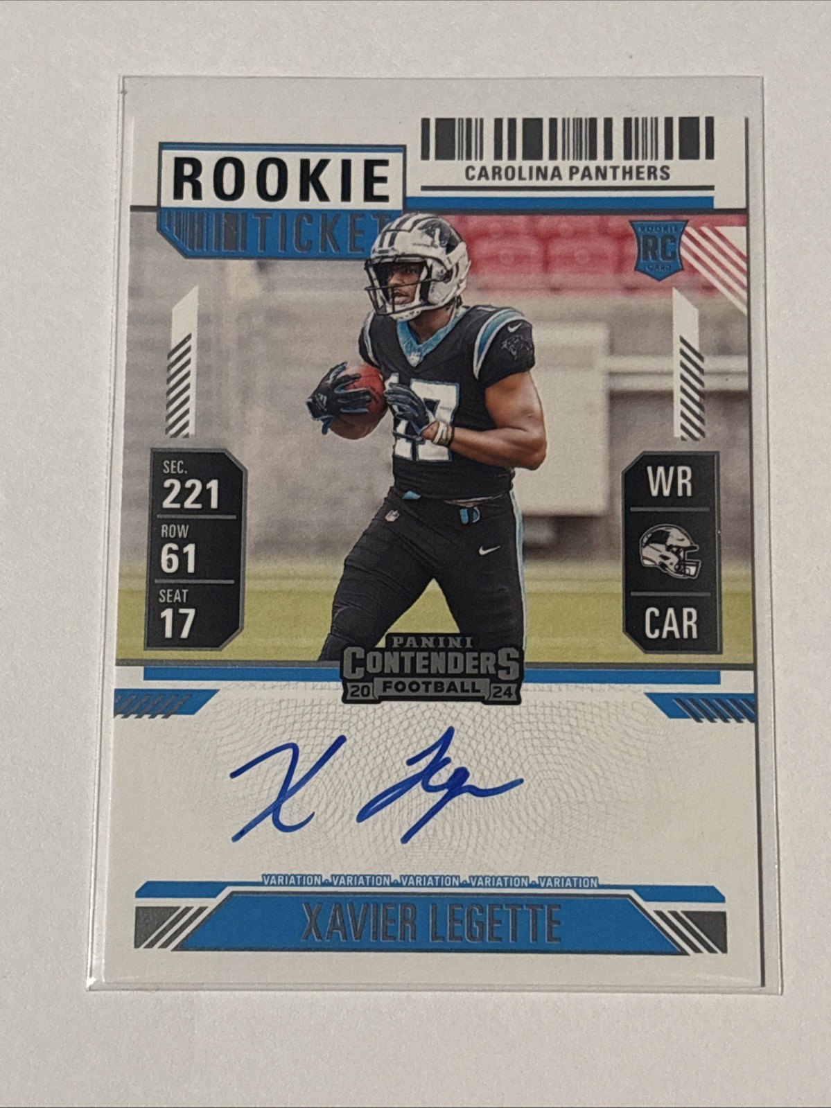2024 Panini Contenders Xavier Legette Rookie Ticket On Card Auto Variation  