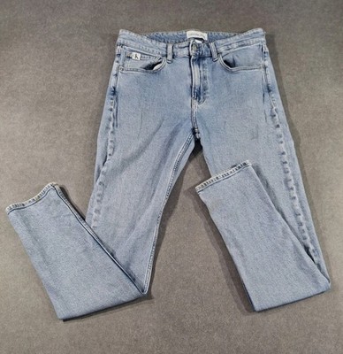 Calvin Klein Jeans Mens W32 L32 Blue Cotton Stretch Slim Taper Zip Fly Tunisia