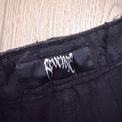 Revenge Spider Web Black Denim Jeans Pants Size 32 Grunge Boro