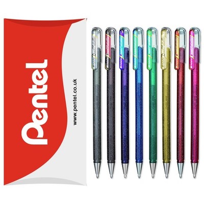 Pentel Hybrid - Dual Metallic Pens - Liquid Gel 1 Count (Pack of 8), Assorted 
