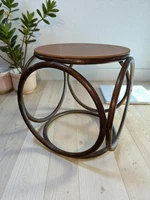 Mid-Century Modern Bentwood Side Table 16in Round Thonet-Inspired