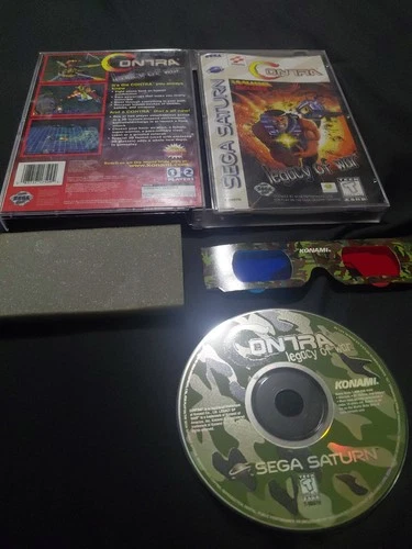 Contra: Legacy of War (Sega Saturn, 1997) W/ Glasses And Foam Rare Cib Clean