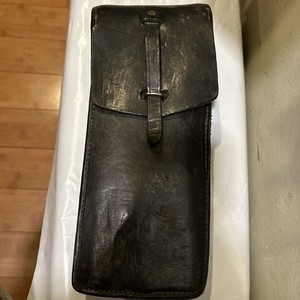 Vintage French Military Mas 38/Mat 49 Leather Mag Ammo Pouch Black