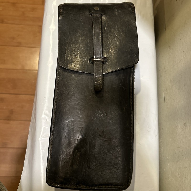 Vintage French Military Mas 38/Mat 49 Leather Mag Ammo Pouch Black