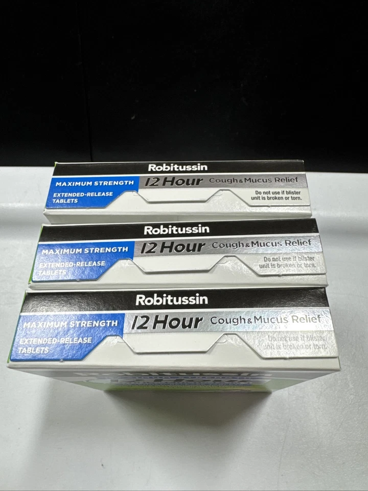 Robitussin 12 часов облегчение кашля и слизи 16 таблеток пролонгированного действия срок годности 02/26 3 штуки - Изображение 3 из 4