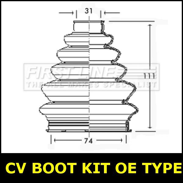 CV Boot Kit OE Type Front Right Outer Fits CITROEN C2 OPT2/2 1.4 KFU KFV 23A7