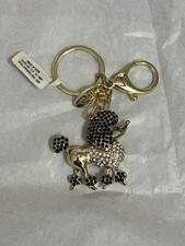 Poodle Dog Keychain Keyring Bag Charm Purse Handbag Charm Sparkly Rhinestones Bl