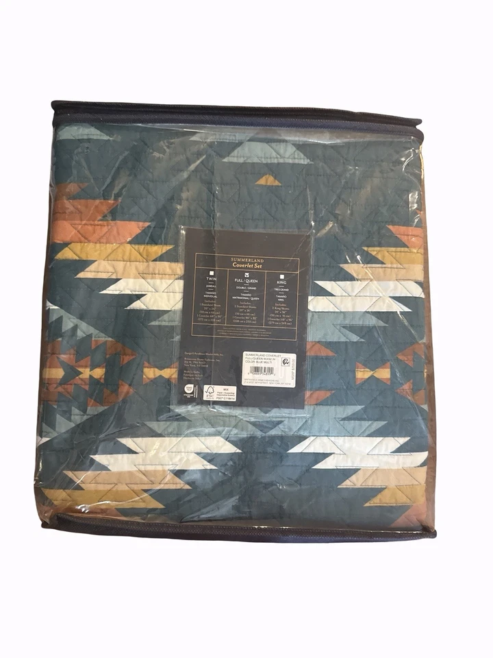 NUEVO PENDLETON JUEGO DE CAMA COMPLETO QUEEN ACOLCHADO SUMMERLAND COBERTOR NUEVO EN PAQUETE Foto 3 de 4