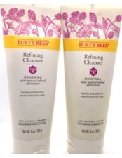 2 Pack Burt's Bees Refining Cleanser with RETINOL Alternative 6 oz Each Sealed