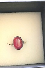 Vitage Silberring(925) mit Roten Yemeni Aqeeq Kaneol,Ringgröße 15/47 Zustand Gut