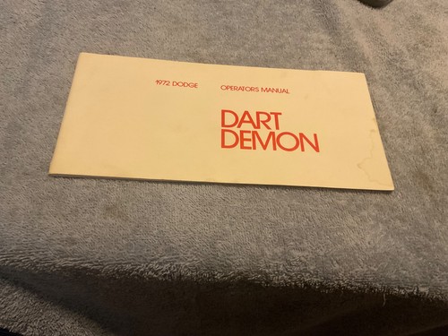1972 Dodge Dart Demon Operators Owners Manual