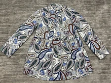 Collections Etc Top Womens Large Multicolor Paisley Polyester Casual
