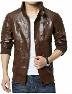 New Men Quilted Leather Jacket Soft Lambskin Biker Bomber T808 New Men Quilted Leather Jacket Soft Lambskin Biker Bomber T808