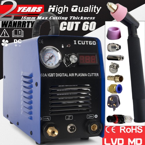 60A Digital Plasma Cutter Icut60 240V & AG60 Torch &16mm Cut IGBT Plasma Cutting - Afbeelding 1 van 12