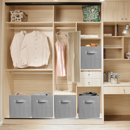 4pcs Foldable Storage Cube Basket Bins Organizer Closet Container Fabric Drawers - Picture 38 of 40