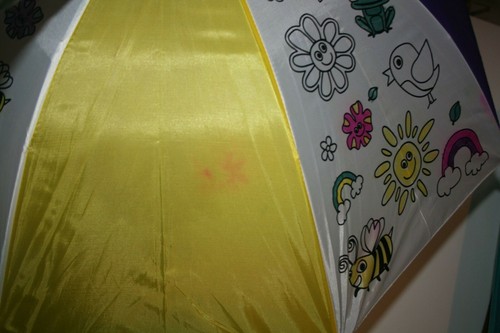 Used Girls Umbrella Mulitcolor Rainbow Fun Color in Yourself Rain Gear - Picture 3 of 4