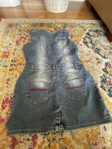 Vintage Faded Glory Glory Girls Denim Star Stripes Dress Sz Girls 14/16 Y2k 90s - 第 10/10 張圖片