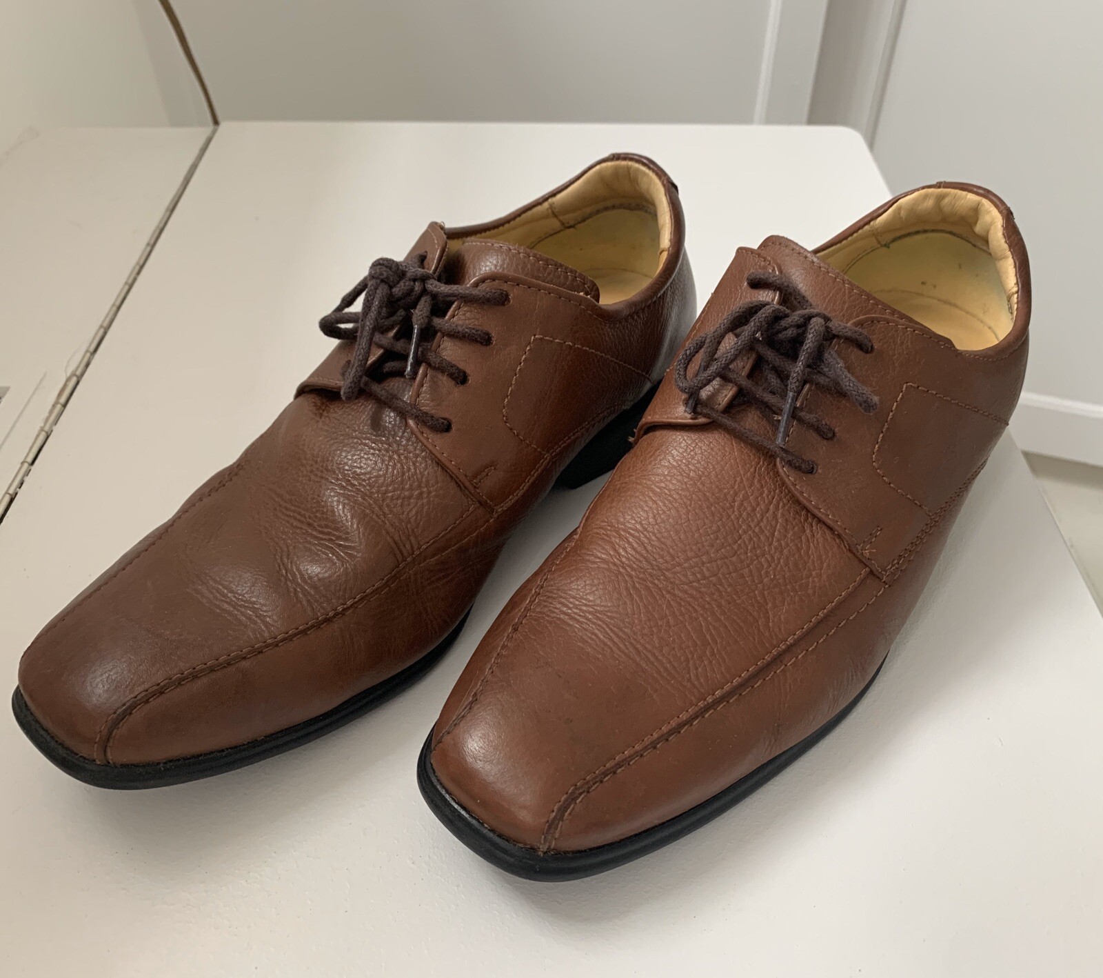 Mens Brown Leather Pavers Shoes Size 43 
