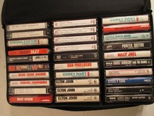 30 Rock & Pop Cassettes 70s-80s - w/case logic case  Elton /John Cougar/J.Geils