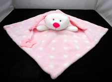 Pink White Bunny Baby Security Blanket Pink Blanket White Dots Teether Clean