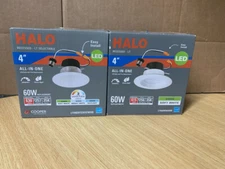 Halo 4-in LED Matte White Airtight Ic Baffle Canless Recessed Light Kit 2-PACK