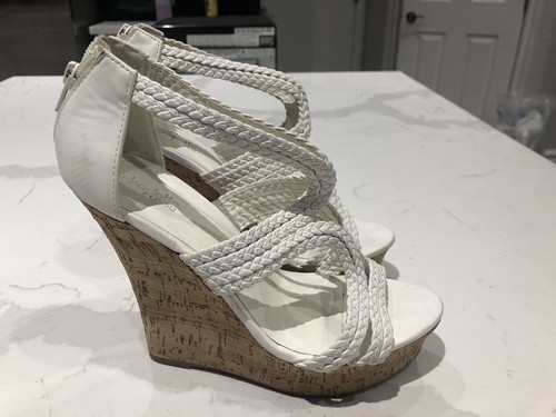 CHARLOTTE RUSSE Wedge Heels 8 White 