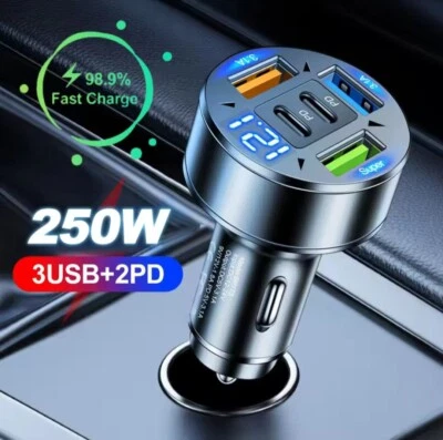 GENERICO CARICABATTERIE AUTO USB CARICACELLULARE VELOCE ACCENDISIGARI VOLTMETRO 12-24V