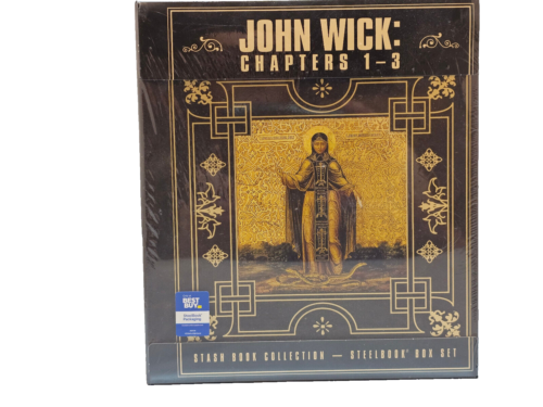 John Wick 1-3 Stash Book Steel Book Collection - 4K, Blu Ray, Digital Copy - New - Afbeelding 1 van 6