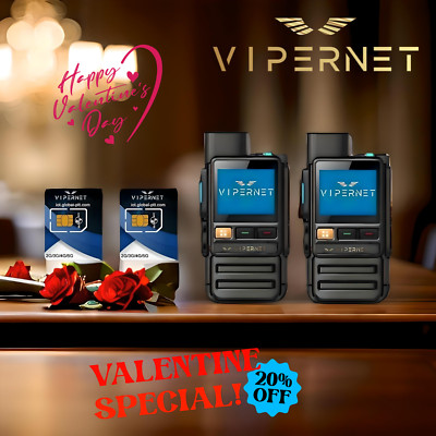 2-Pack! ViperNet  G0-Plus Micro 4G LTE Long Range Walkie Talkies  - GPS & SOS