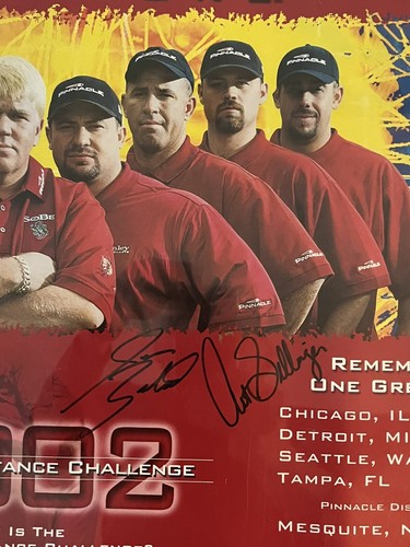 Póster autografiado John Daly PINNACLE Distance Challenge 2002: Sellinger, Pavlet - Imagen 2 de 4