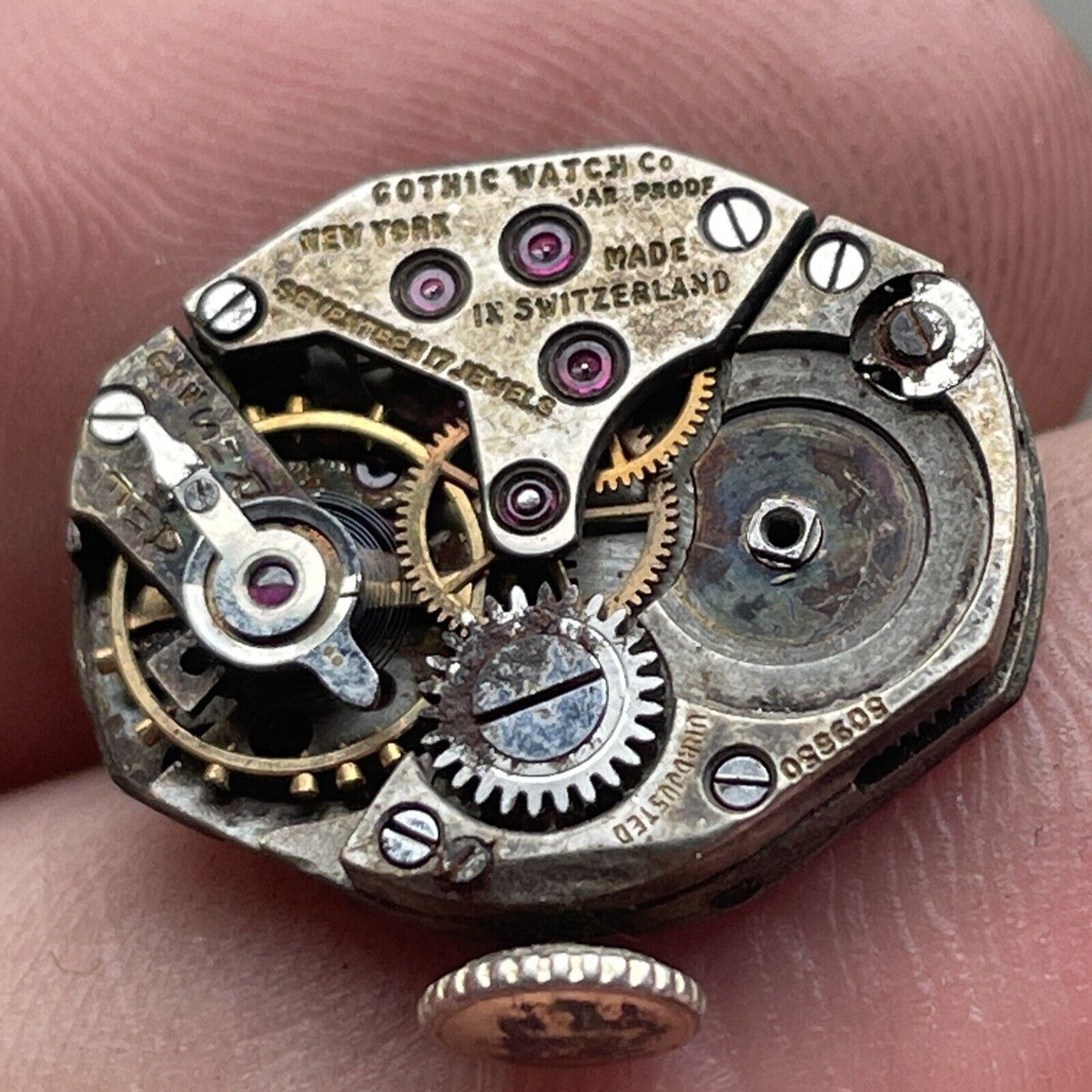 Vintage Gothic Watch Co. 17 Jewels Swiss Movement PARTS | eBay
