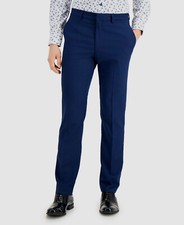  125 Kenneth Cole Men's Blue Techni-Cole Slim Fit Dress Pants Suit Size 40W 32L