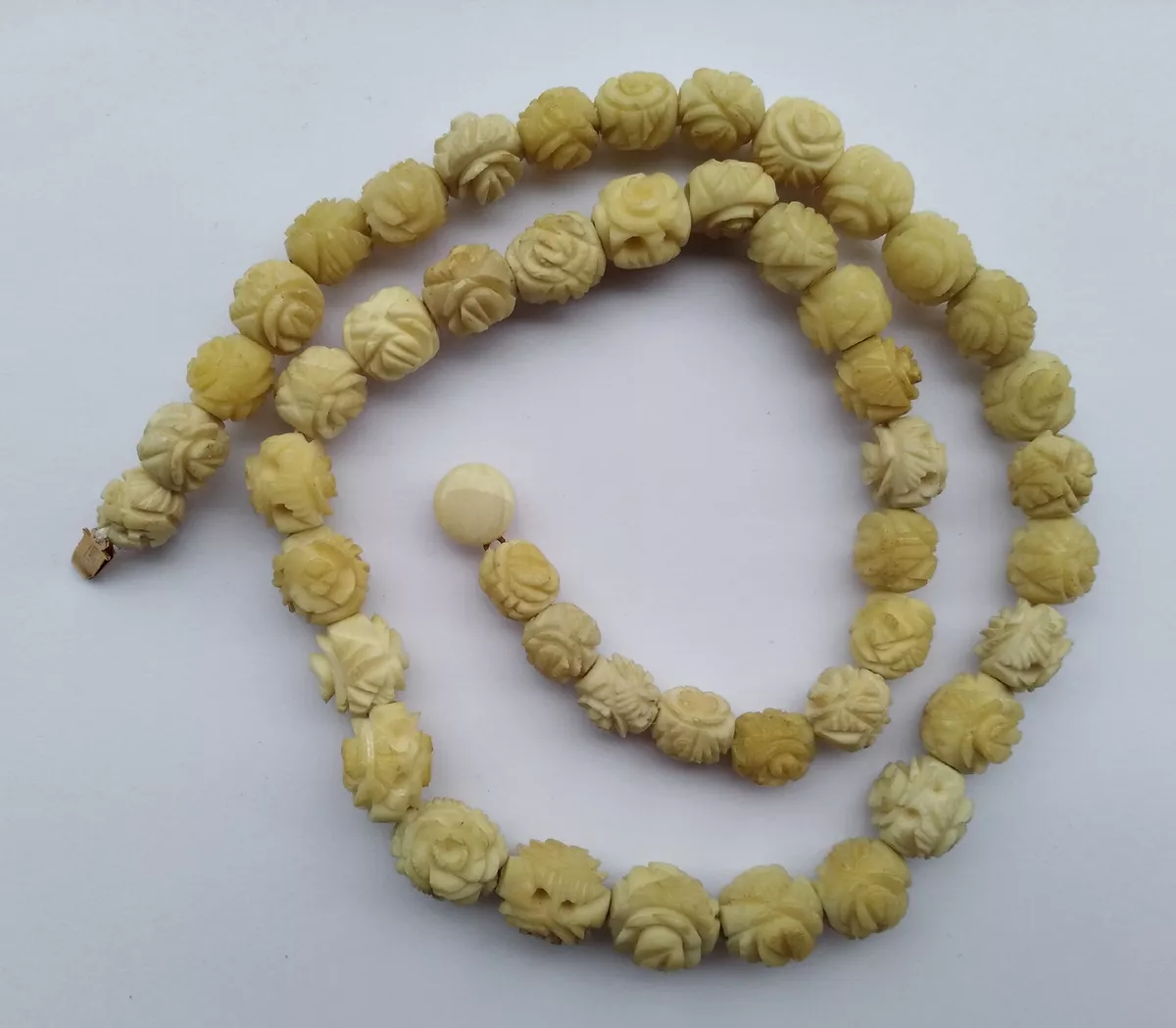 Antique carved bone beads