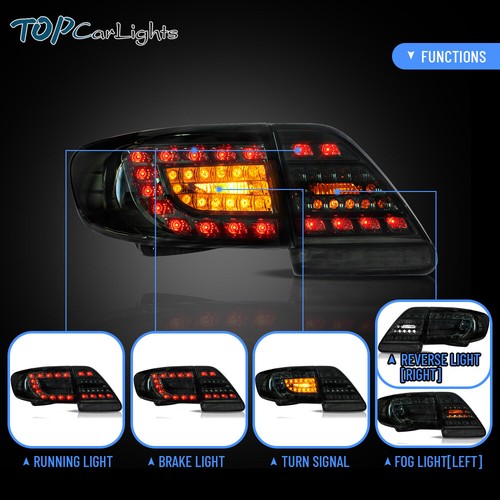 Par de luces traseras LED ahumadas VLAND para lámpara de freno trasera Toyota Corolla 2011-2013 - Imagen 4 de 15