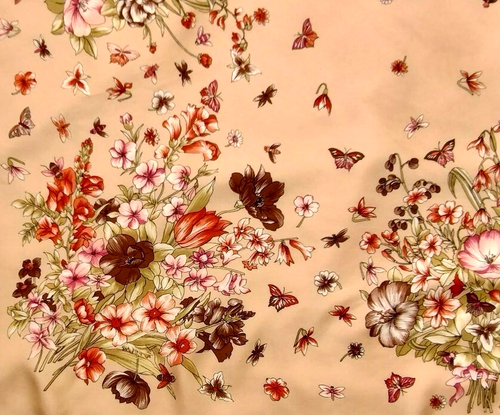 Vintage Liberty silk scarf - floral print with bees and butterflies - 33x33 ins - Picture 4 of 9