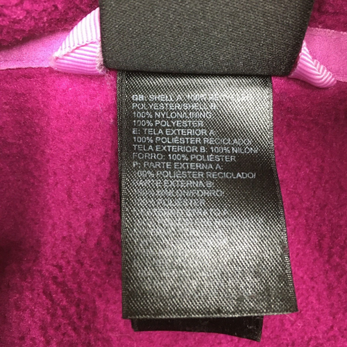 THE NORTH FACE Girls sz Medium Dark Pink Fleece Gray Inserts Zip Pockets Jacket - Picture 3 of 15