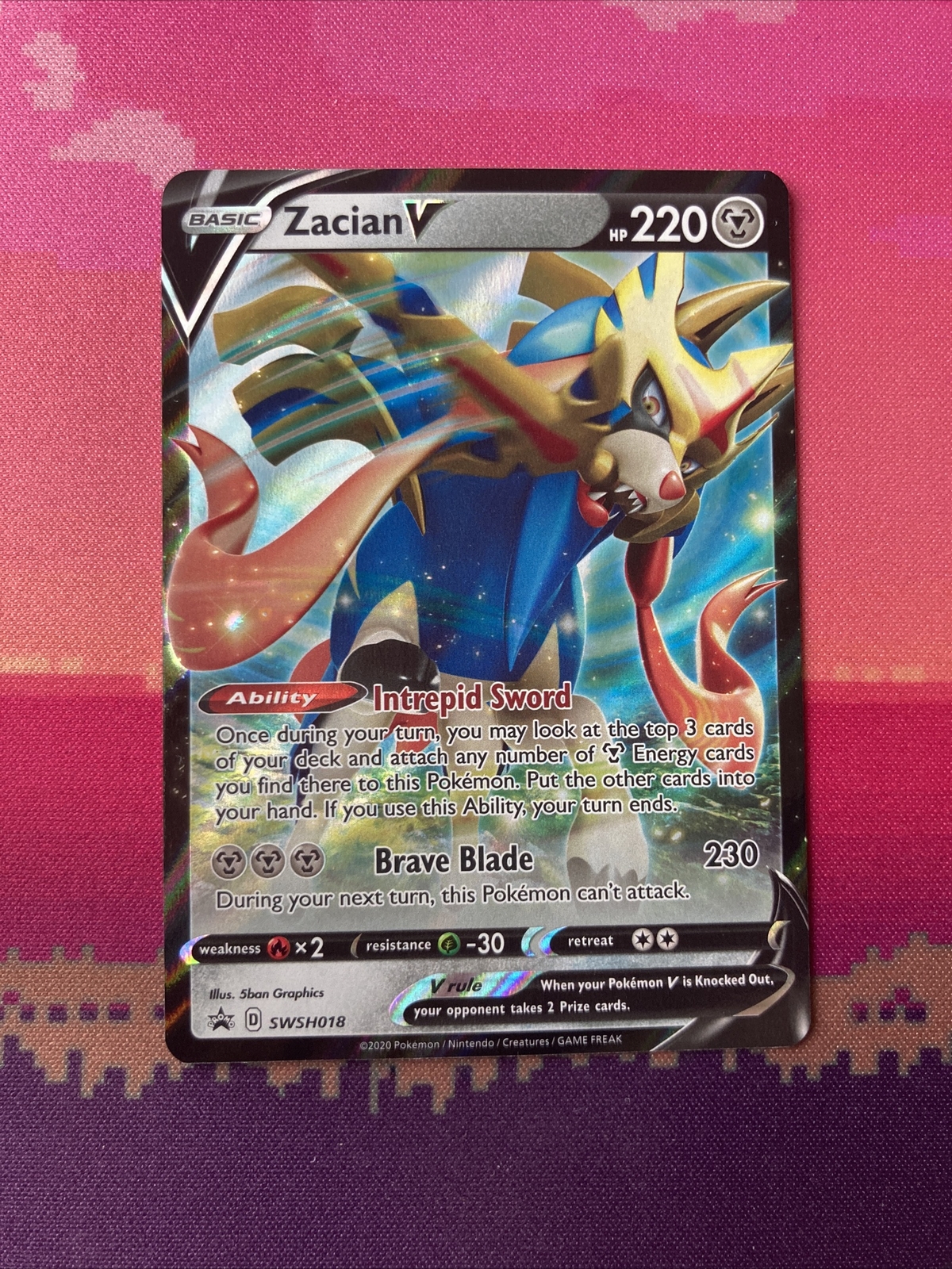 Pokemon Card Zacian V SWSH018 Black Star Promo Near Mint