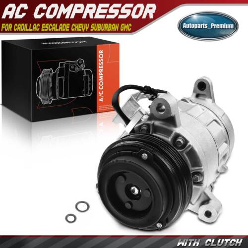 A/C Compressor w/ Clutch for GMC Yukon Cadillac Escalade ESV Chevrolet Suburban - Foto 1 di 9