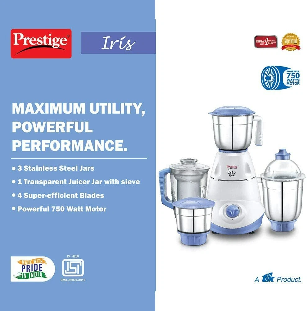 Iris mixer grinder outlet