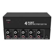 Audio-Splitter 1 in 4 Out  L/R Aux Stereo Aud...