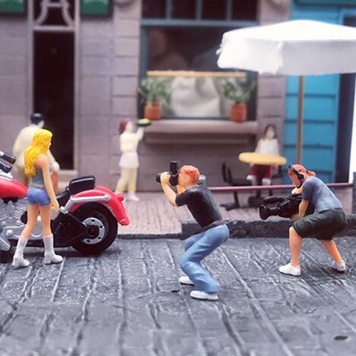 HO Scale Diorama Dipinto Figura Fotografo Resina Persone Street Layout - Imagen 5 de 12