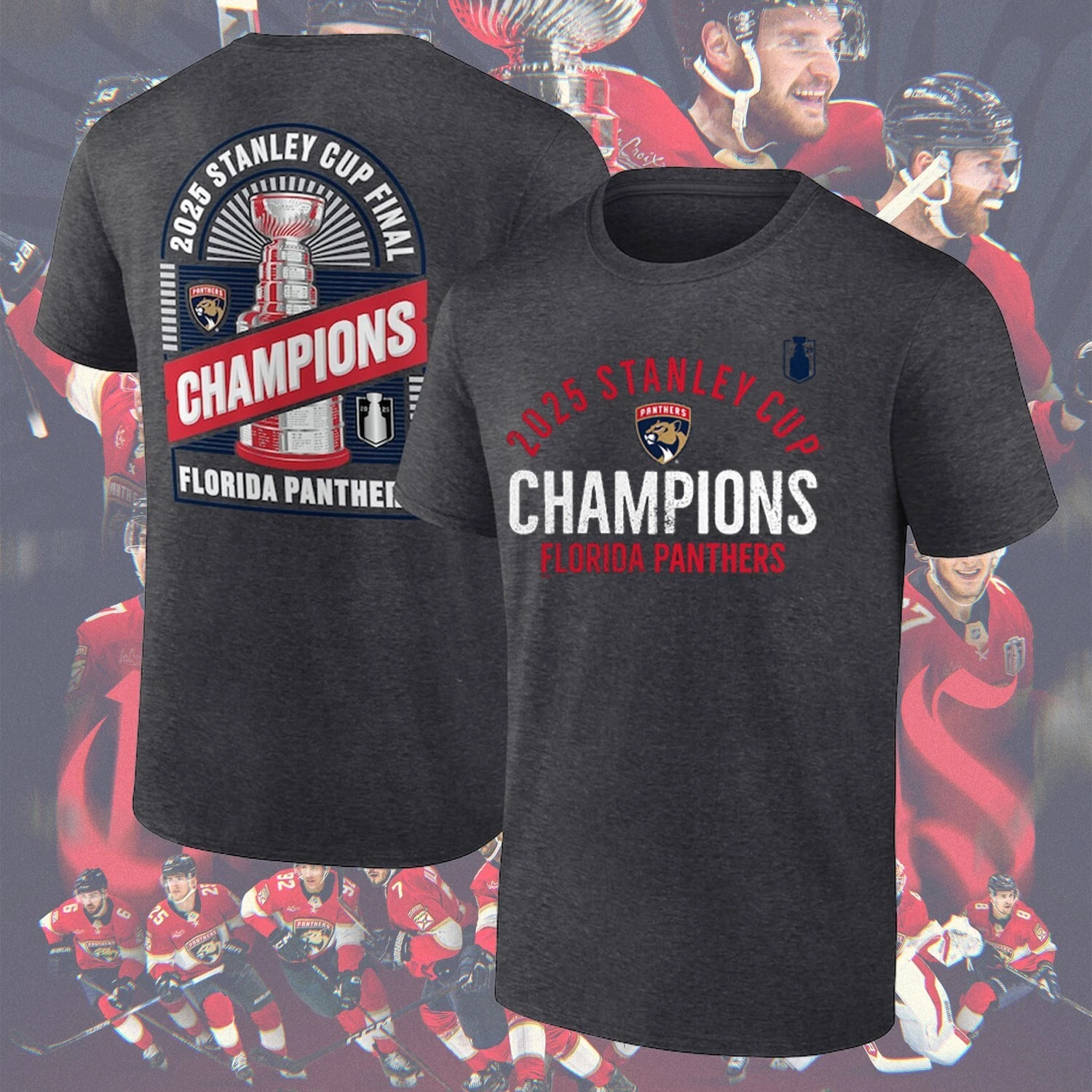 Florida Panthers 2025 Stanley Cup Champions Double Sided T-Shirt