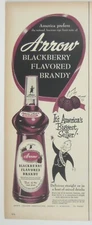 Arrow Blackberry Flavored Brandy Vintage Print Advertisement Bar Decor
