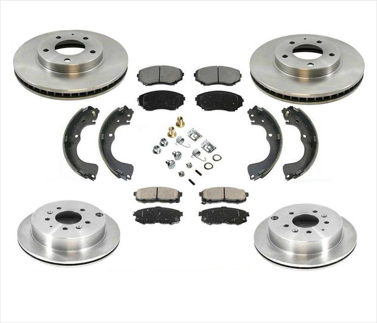 Front & Rear Brake Rotors & Pads Parking Shoes 8pc for Mazda MPV