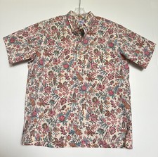 Reyn Spooner 2010 Floral/Pineapple Prt 4 Button Pullover Men's Aloha Shirt Sz XL