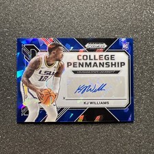 2023-24 Prizm KJ WILLIAMS #CP-KJW  College Penmanship RC AUTO 32/75 BLUE ICE
