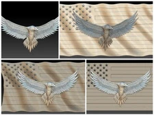3D STL model for CNC - Set Flag USA with Eagle v2
