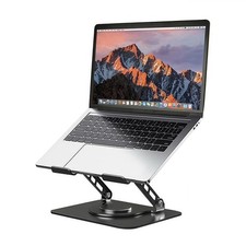 Adjustable Laptop Stand for Desk Dual Foldable Computer Riser 10-16 Inch Black