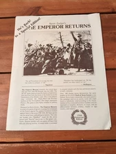 Clash Of Arms The Emperor Returns Board Game Leaflet