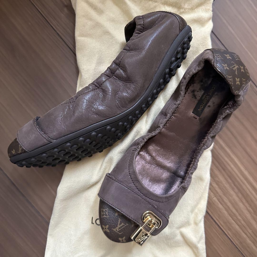 靴 Louis Vuitton Monogram Ballet Shoes BK WMNS) LOUIS VUITTON LV Nina Flat Ballerina Shoes 'Black